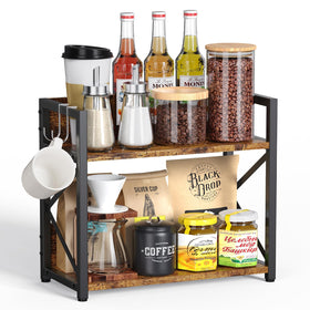 RUILALIFE coffee bar station organizer large front view keeps counter organized for coffee setup