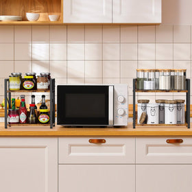 RUILALIFE durable metal frame with back rail prevents items from falling