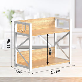RUILALIFE maple large-capacity shelf with back rail feature
