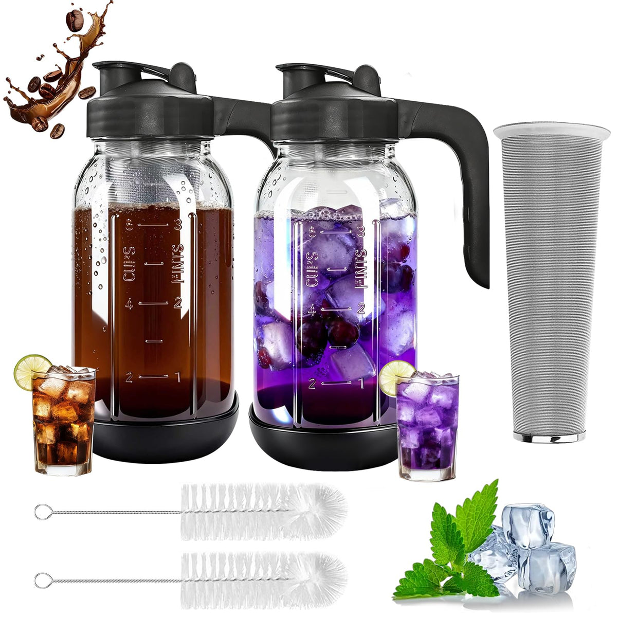 RuileMei non-slip base keeps the pitcher steady during brewing.