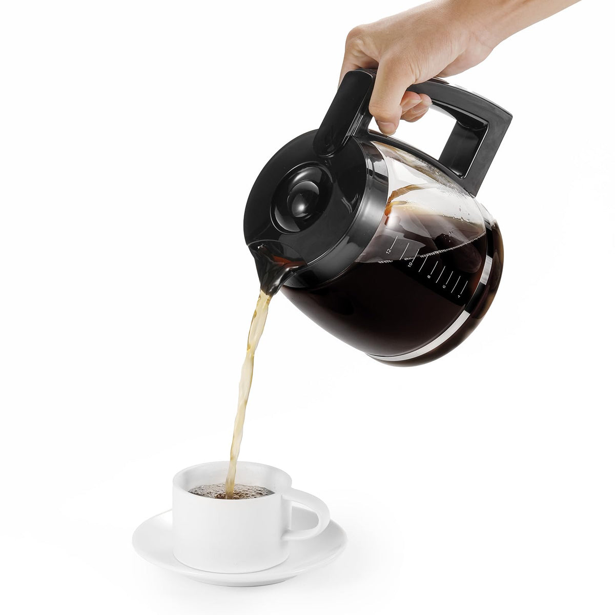 Ruioaw 12-cup carafe with comfortable grip handle