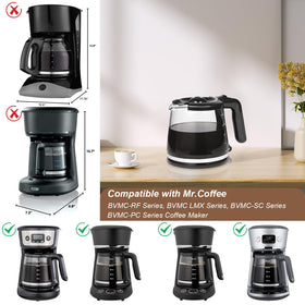 Ruioaw 12-cup carafe with ergonomic handle for easy pouring.