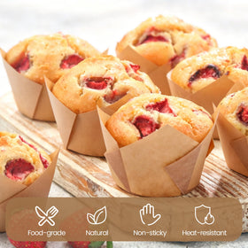 Ruisita mini tulip baking cups, perfect bite-sized muffins.