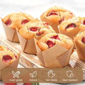 Ruisita mini tulip cups brown pack adds rustic charm to treats.