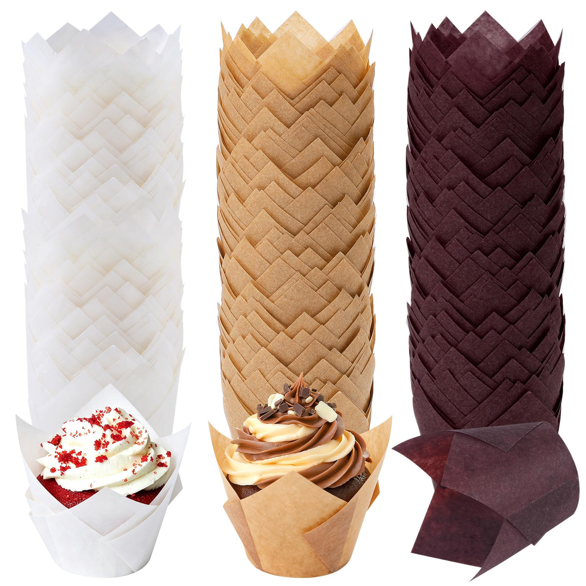 Ruisita mini tulip cups natural pack ideal for versatile baking presentation.
