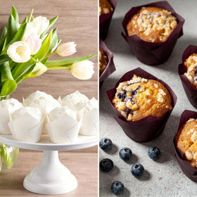 Ruisita mini tulip cups stacked neatly save space for events.