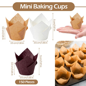 Ruisita mini tulip cups white pack perfect for clean dessert displays.
