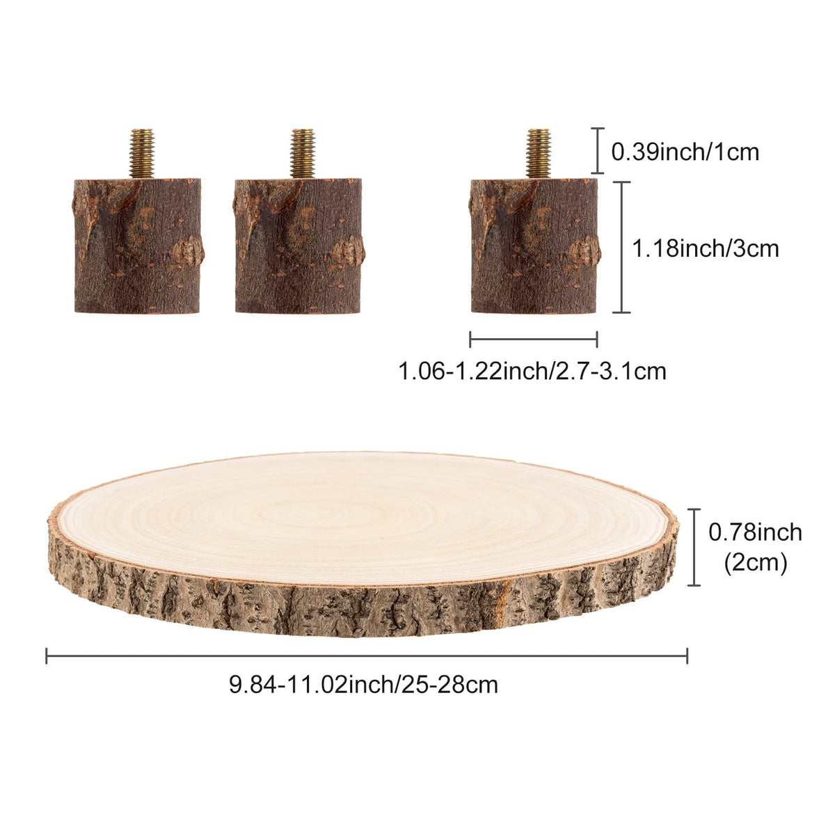 Ruizhihu wood slice stand shows natural grain for rustic table decor