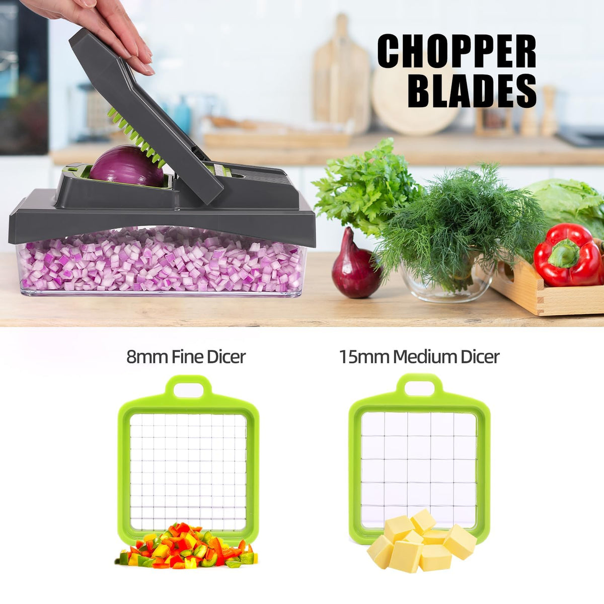 RüK onion cutter designed for fast dicing without tears.