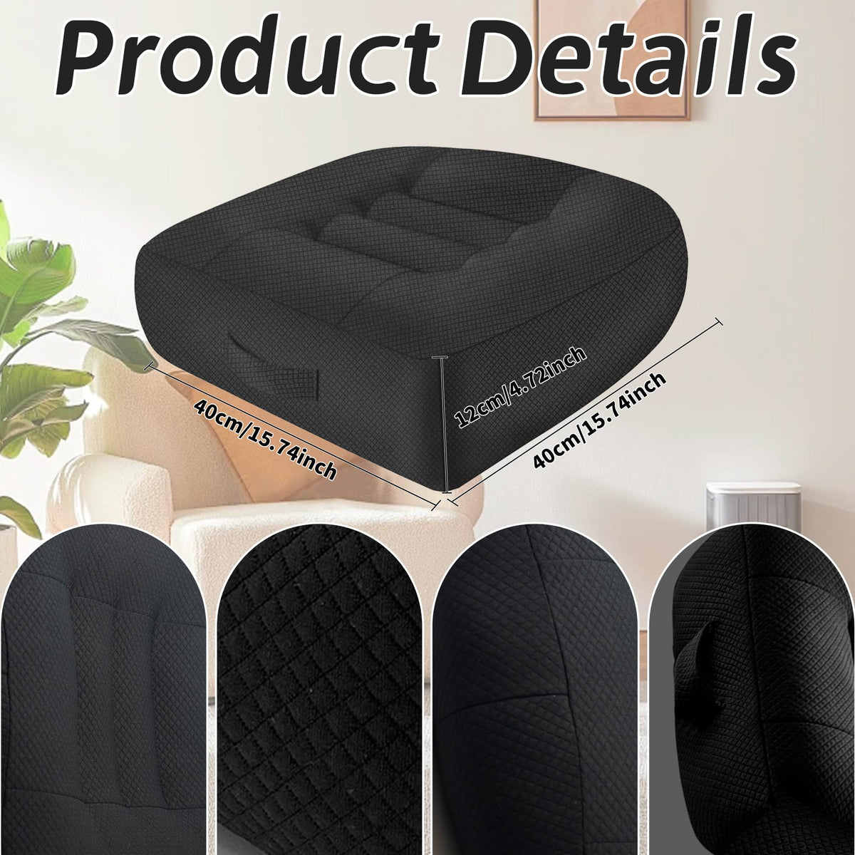 Runfider car booster cushion adjustable height demonstrates customizable fit for different drivers.