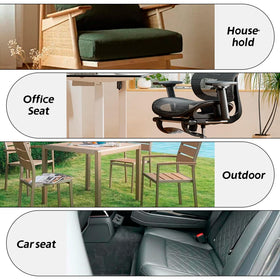 Runfider car booster cushion dining-height-use illustrates table-height versatility at meals.