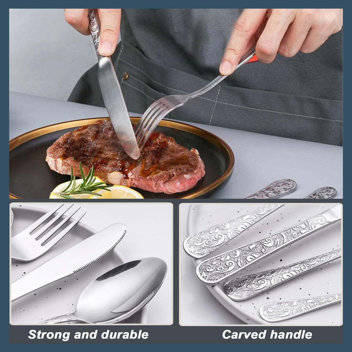Runfly ergonomic-handle flatware offers comfortable balance during meals
