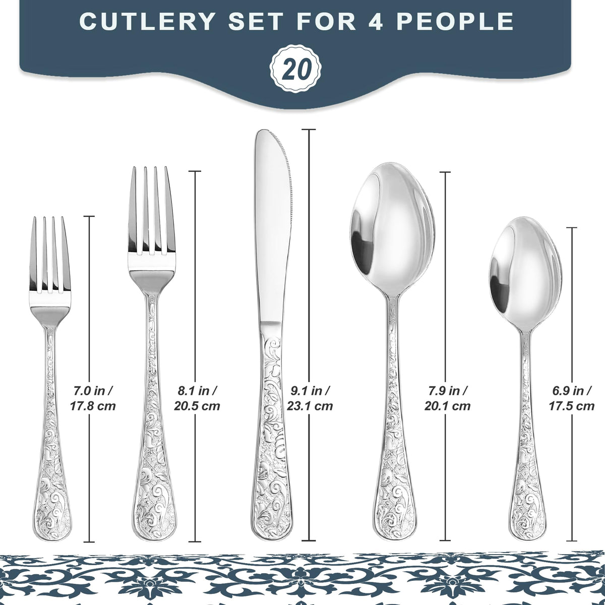 Runfly service-for-4 flatware set ensures coordinated place settings for family meals