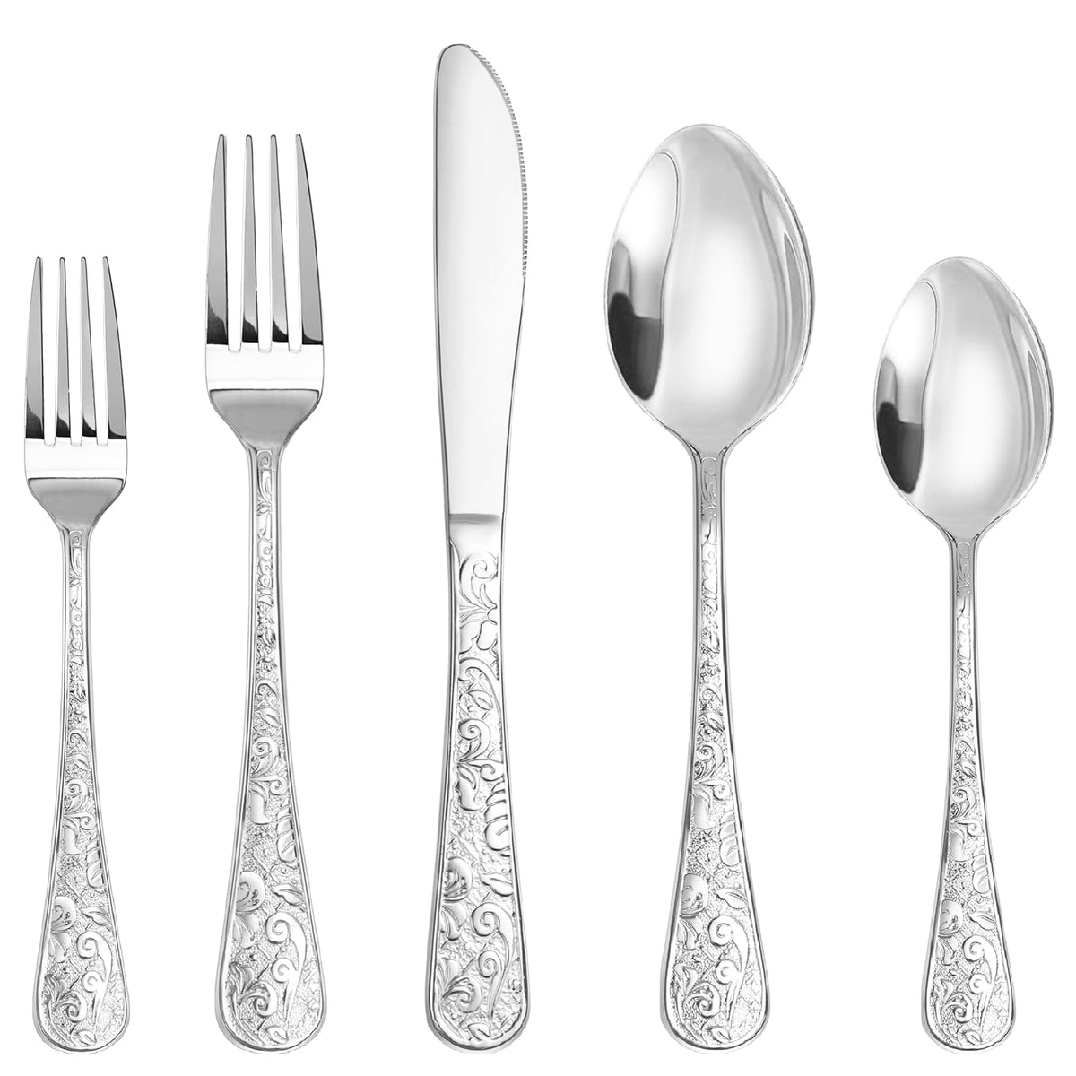 Runfly vintage carved flatware pattern adds elegant detail for refined at-home dining
