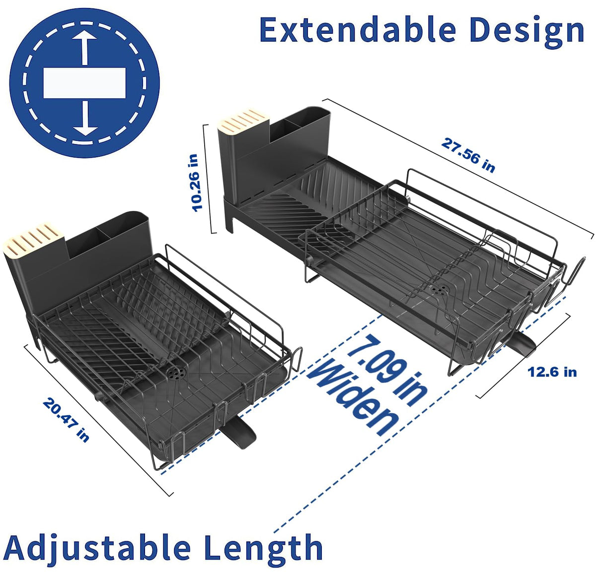 Runnatal dish drying rack with drainboard keeps countertops dry.