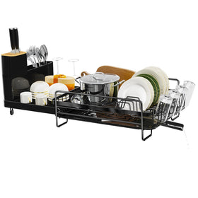 Runnatal extendable dish drying rack with adjustable width for compact kitchens.