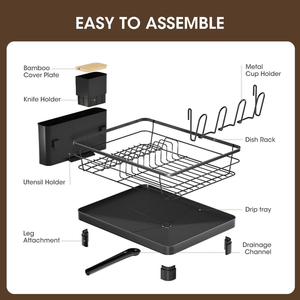 Runnatal dish drying rack offers large capacity for plates, bowls, and pots.