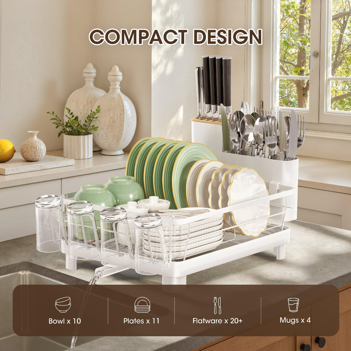 Runnatal removable utensil holder simplifies post-wash sorting
