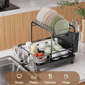 Runnatal large-capacity rack top view shows spacious layout for plates and bowls.