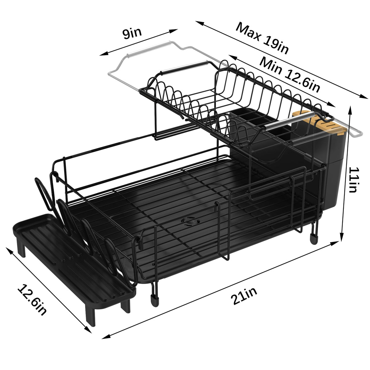Runnatal large capacity rack keeps plates and cups neatly for efficient drying