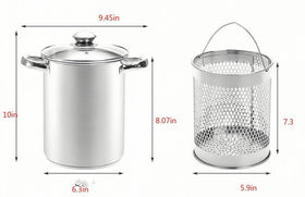 Runzi Asparagus Pot shows durable encapsulated-core construction for even heating.