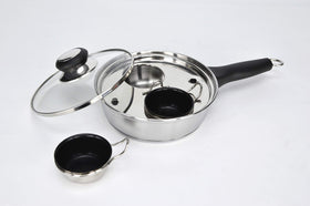 RUNZI egg poacher pan 2-cup set for quick, perfectly poached eggs.