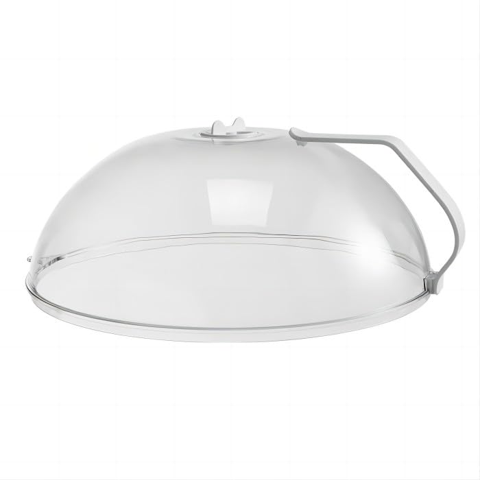 RUNZI microwave splatter cover over a bowl for mess-free cooking.