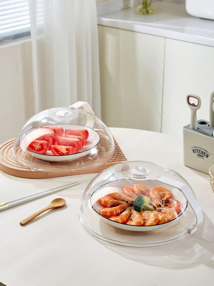 RUNZI oversized 10.2x10.2 inch lid fits most bowls and plates.