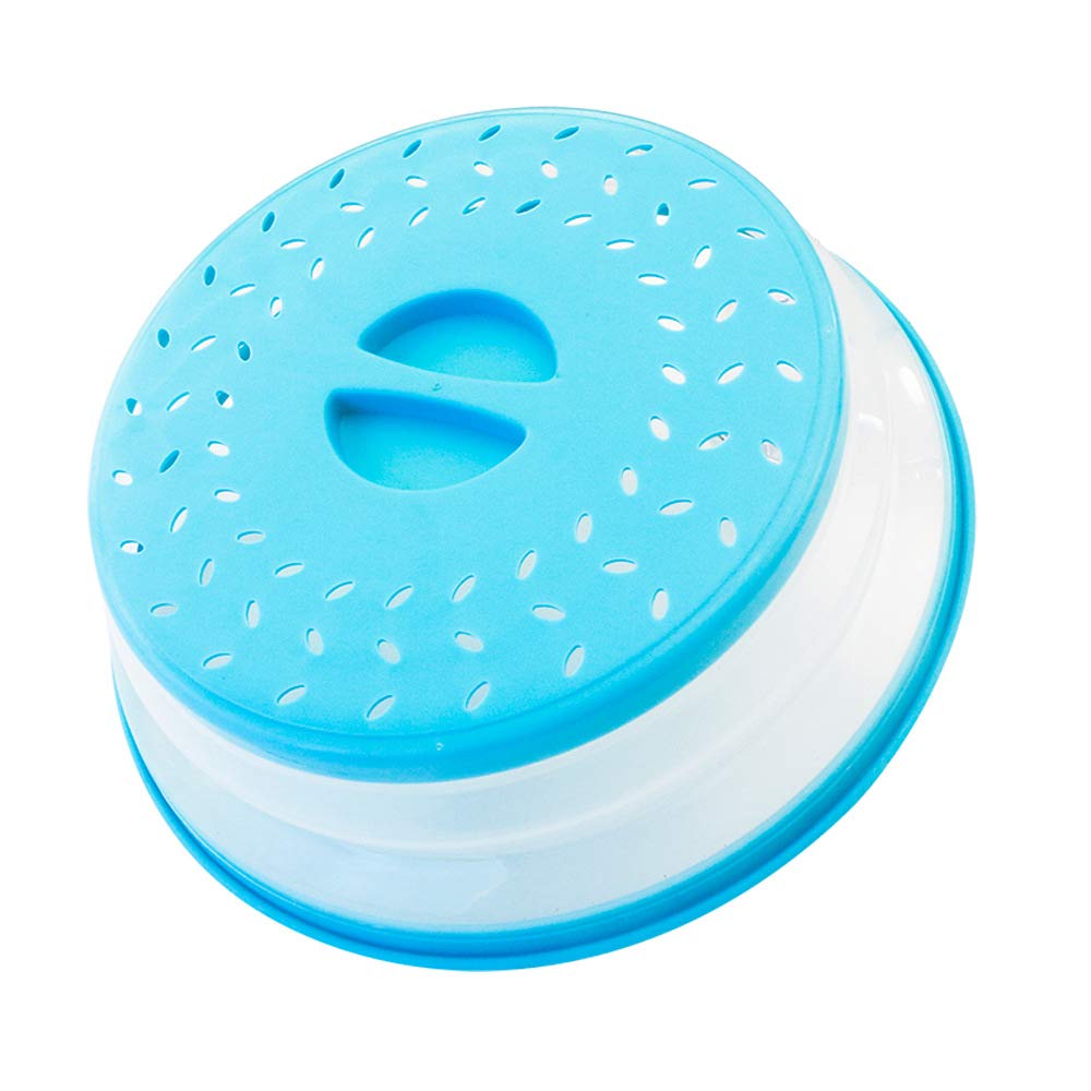 RUNZI vented lid with perforations releasing steam for even reheating.