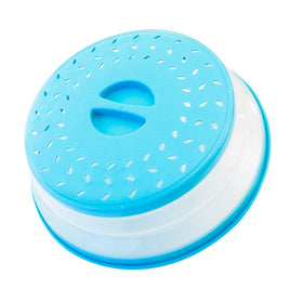 RUNZI vented lid with perforations releasing steam for even reheating.