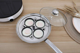 RUNZI removable poaching cups simplify cleanup and dishwasher-safe convenience.