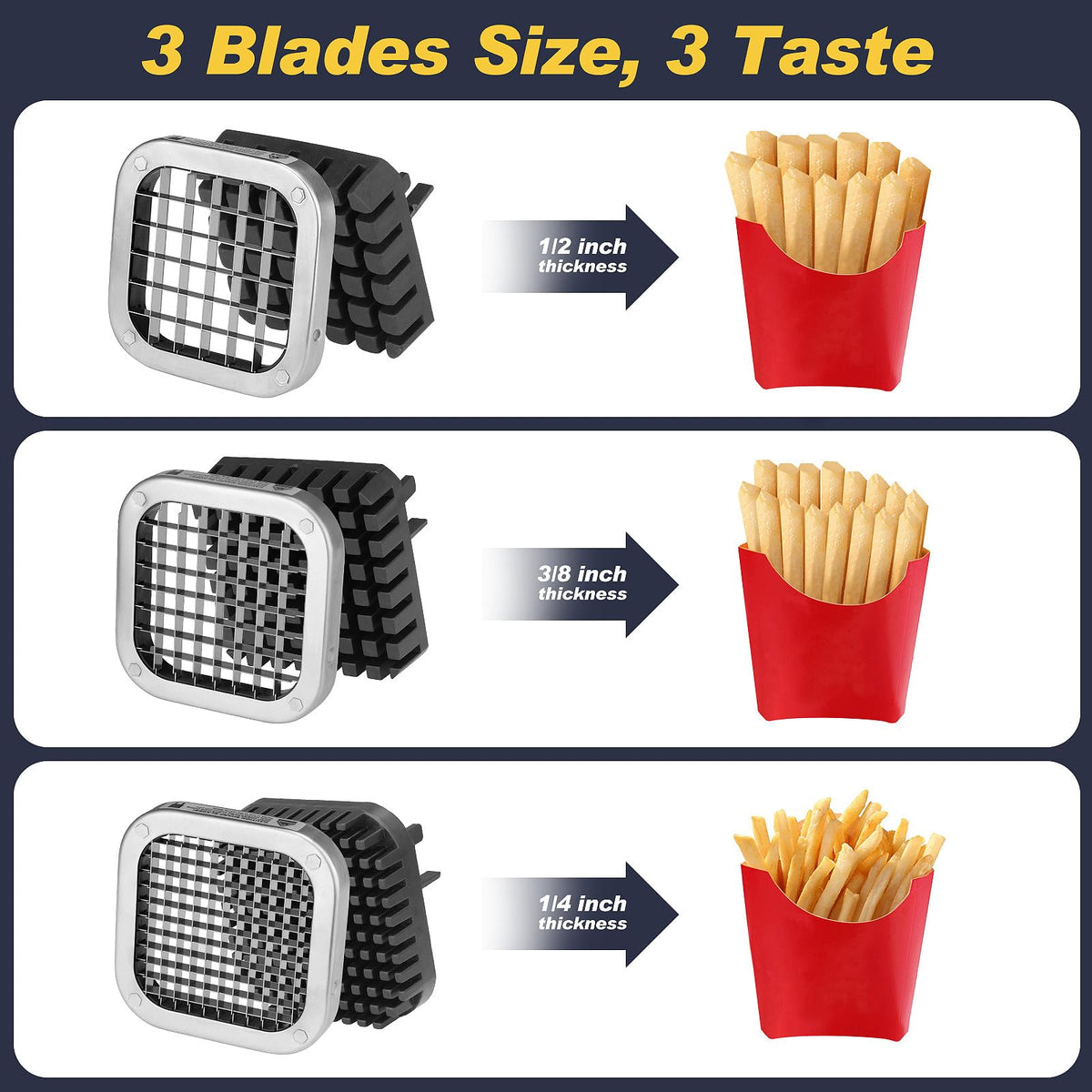 Ruooson large cutting box enables whole-potato slicing in one motion.