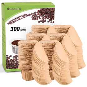 RUOYING unbleached K-Cup filter with lid for clean, clog-free brewing.