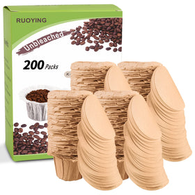 RUOYING unbleached K-Cup filters with lid for mess-free brewing.