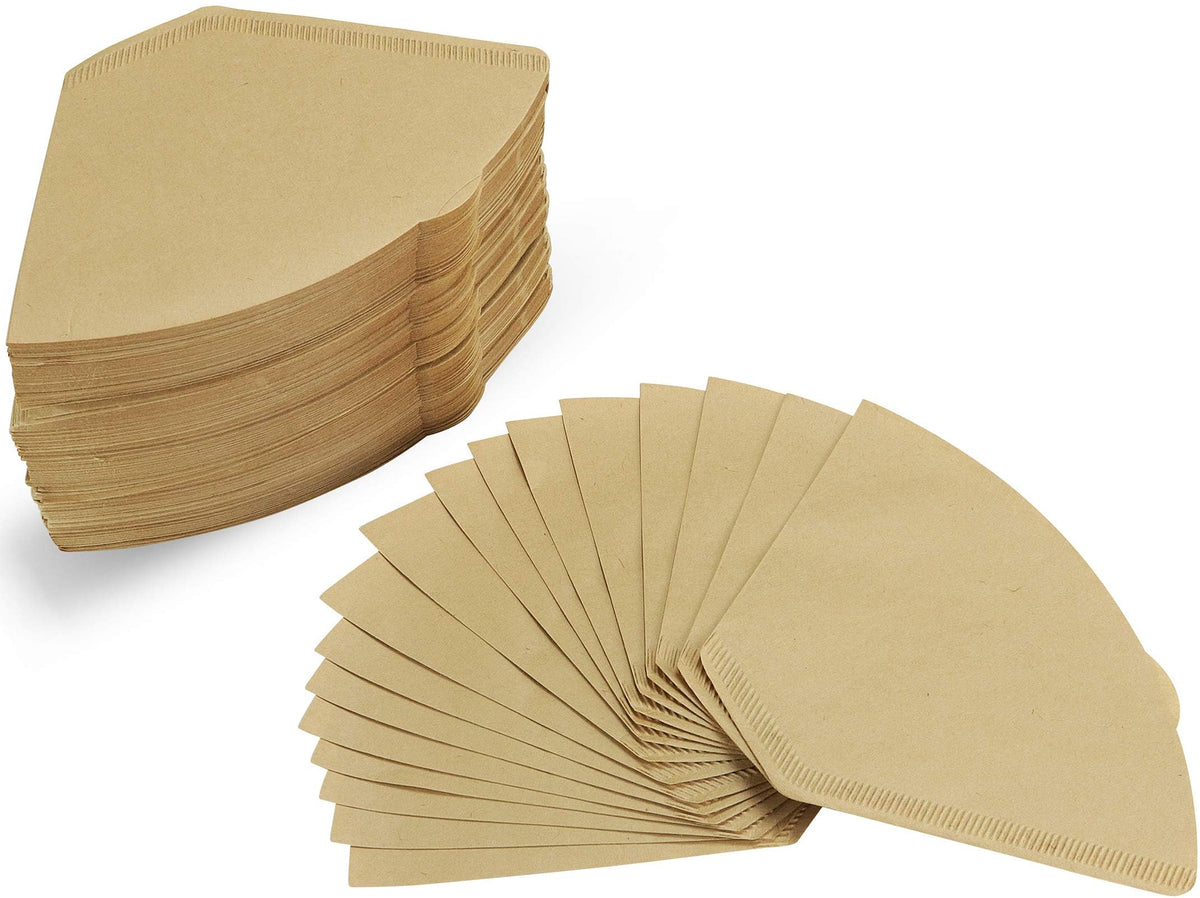 Rupert and Jeoffrey's Trading Co #4 cone coffee filter in natural unbleached material for clean extraction (front view)