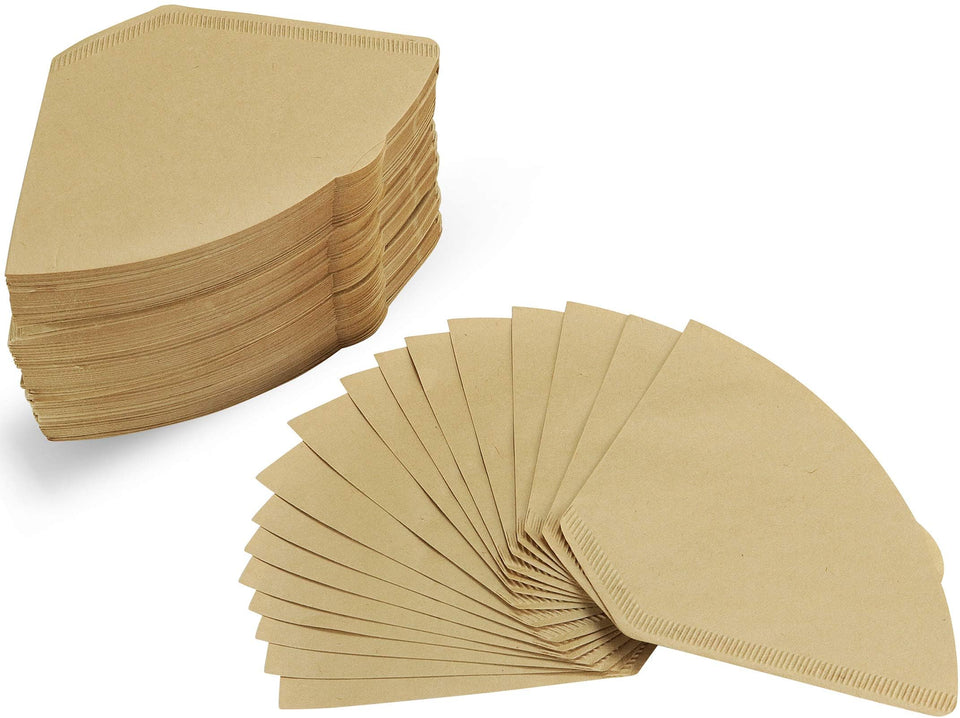 Rupert and Jeoffrey's Trading Co #4 cone coffee filter in natural unbleached material for clean extraction (front view)