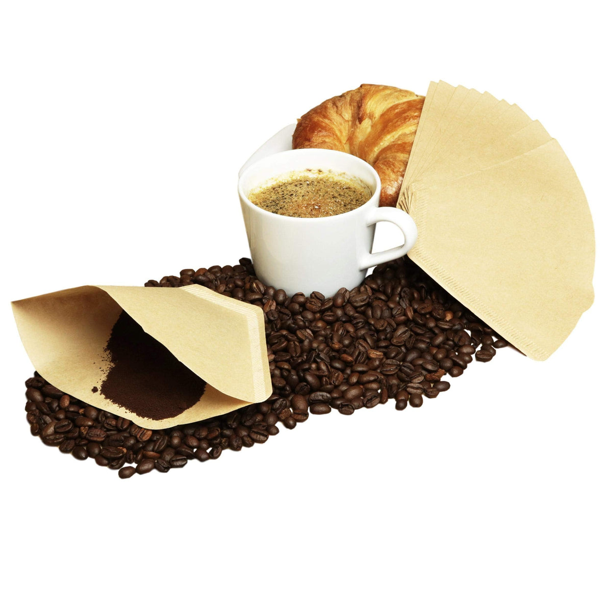 Rupert and Jeoffrey's Trading Co natural unbleached cone filters 300-pack for daily brewing (pack shot)
