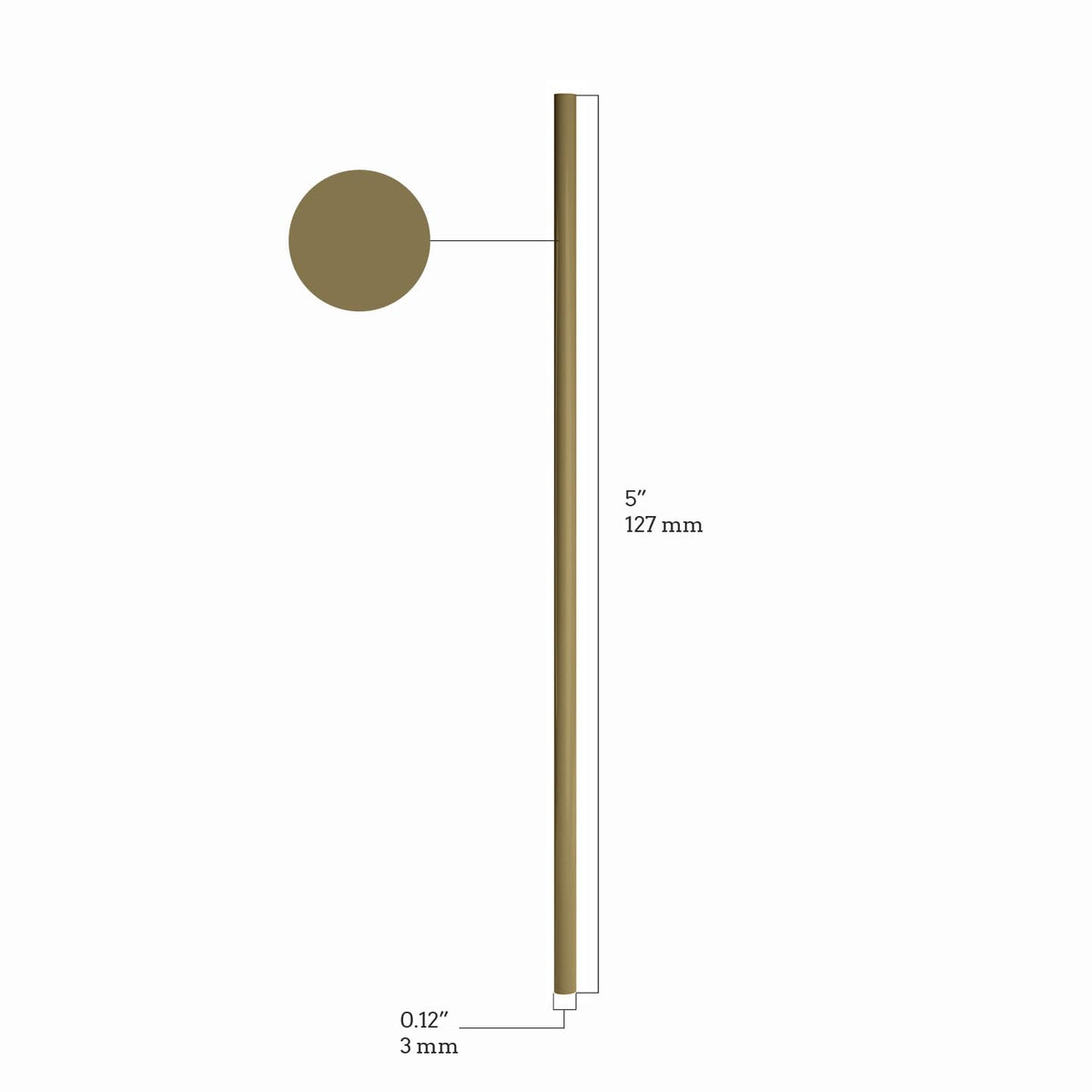 Rupert and Jeoffrey's 5-inch gold stirrer suitable for hot and cold drinks.