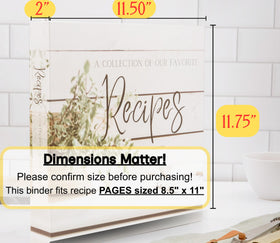 Rural Roots Mercantile recipe binder with side-loading sleeves keeps papers secure.