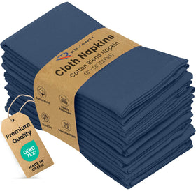 RUVANTI napkins in ocean blue, 12-pack, ideal for elegant dining at home.