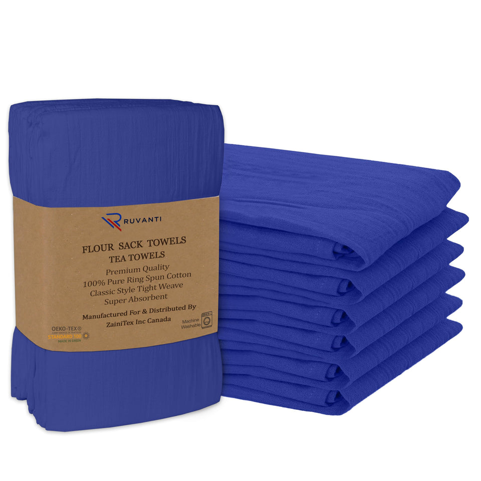 Ruvanti Flour Sack Towels 28x28 inch set for daily dish drying and quick cleanup