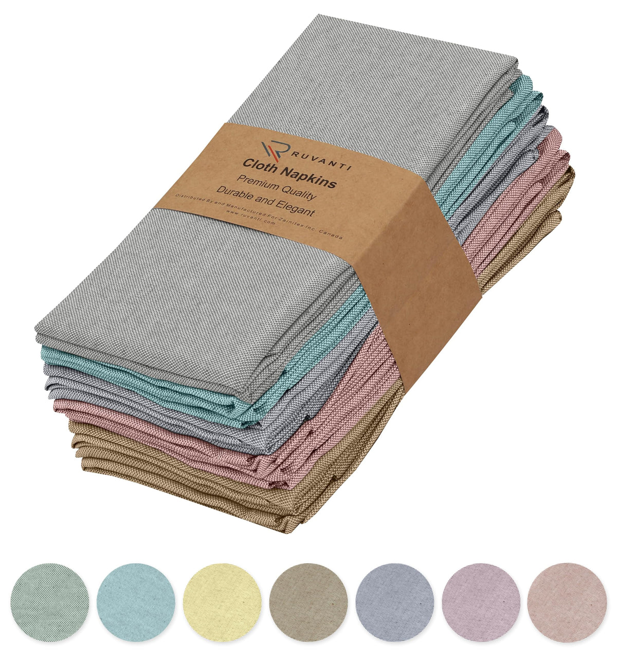Ruvanti napkins set of 12 laid out for an elegant table setting.