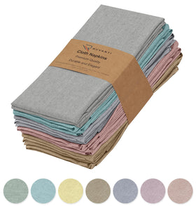 Ruvanti napkins set of 12 laid out for an elegant table setting.