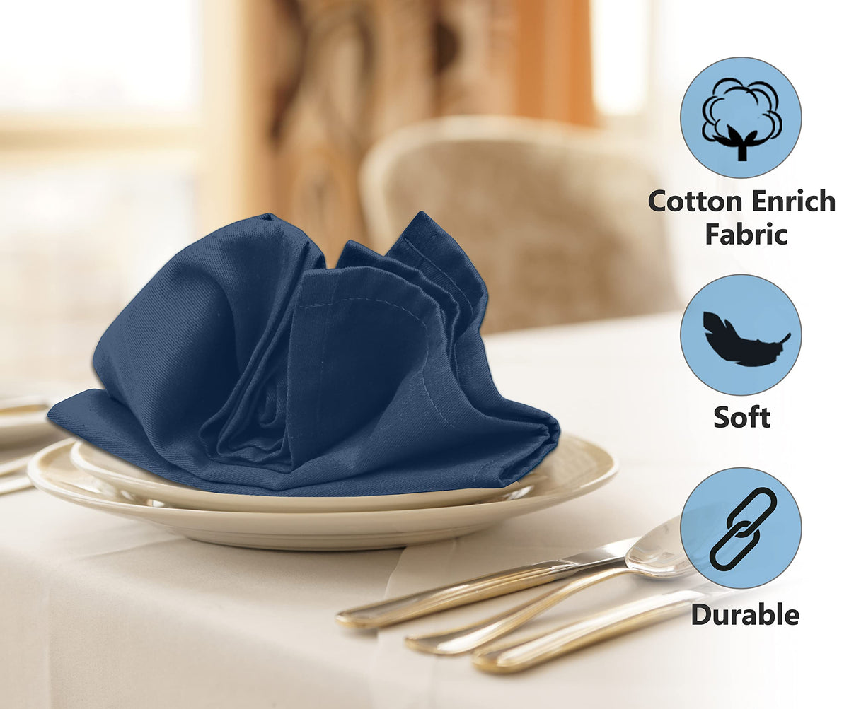 RUVANTI napkins show absorbent cotton blend for practical tabletop use.