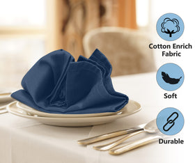 RUVANTI napkins show absorbent cotton blend for practical tabletop use.