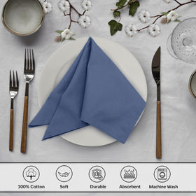 Ruvanti 18x18 napkins with refined hem stitching detail for durability