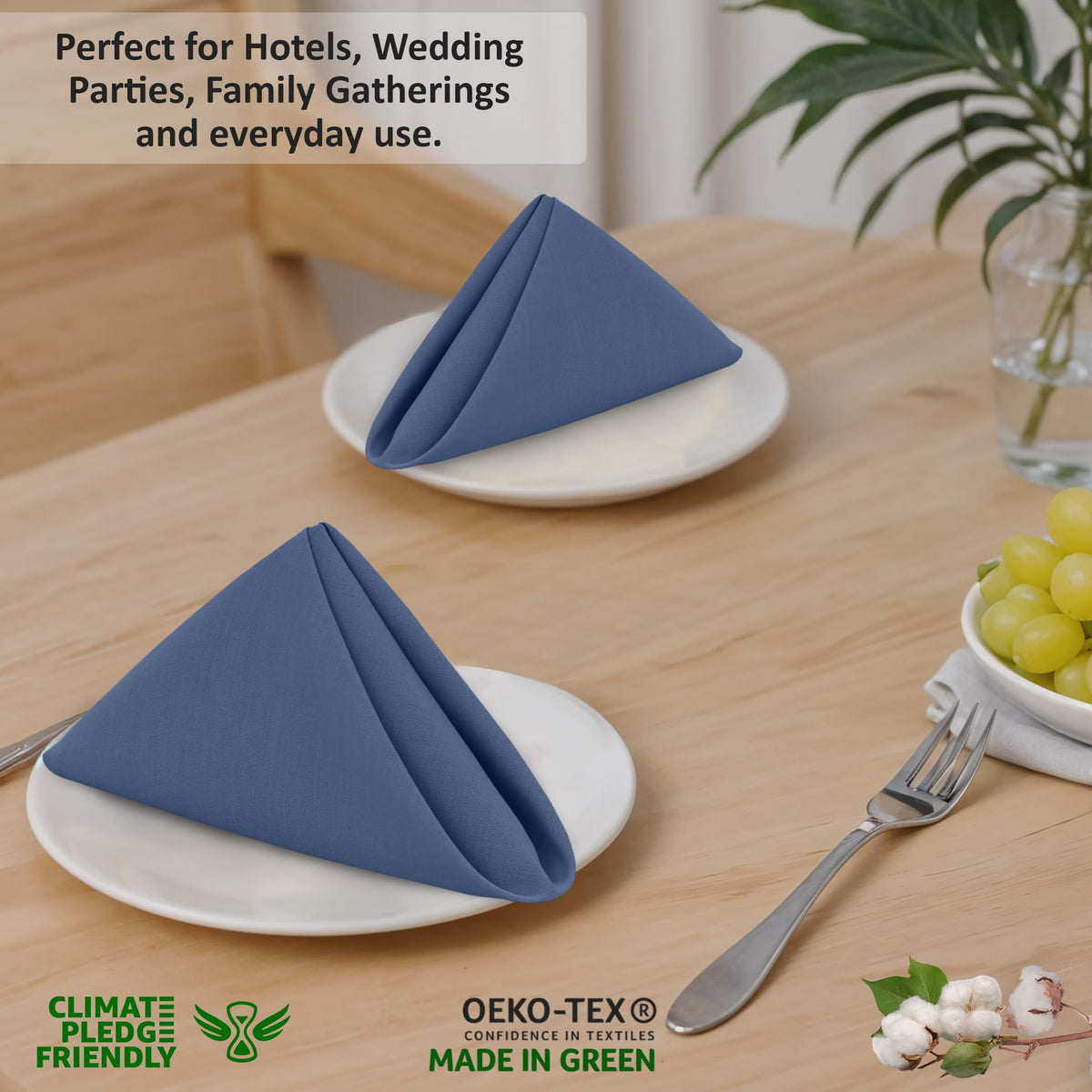 Ruvanti OEKO-TEX certified napkins label indicating safety
