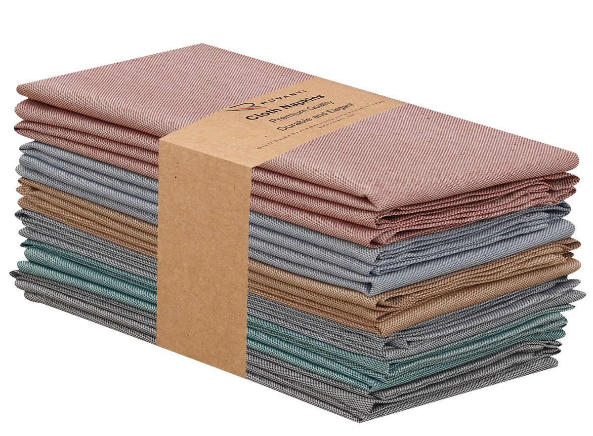 Hotel or banquet setup using Ruvanti napkins for durable table linens.