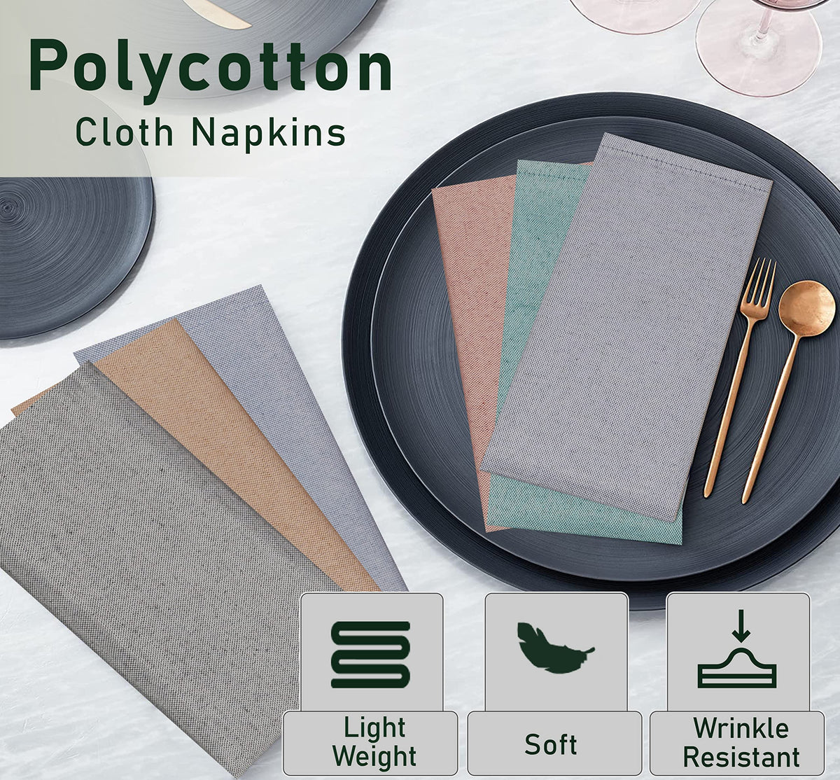 Assorted multicolor pack of Ruvanti napkins ready for wedding or party use.