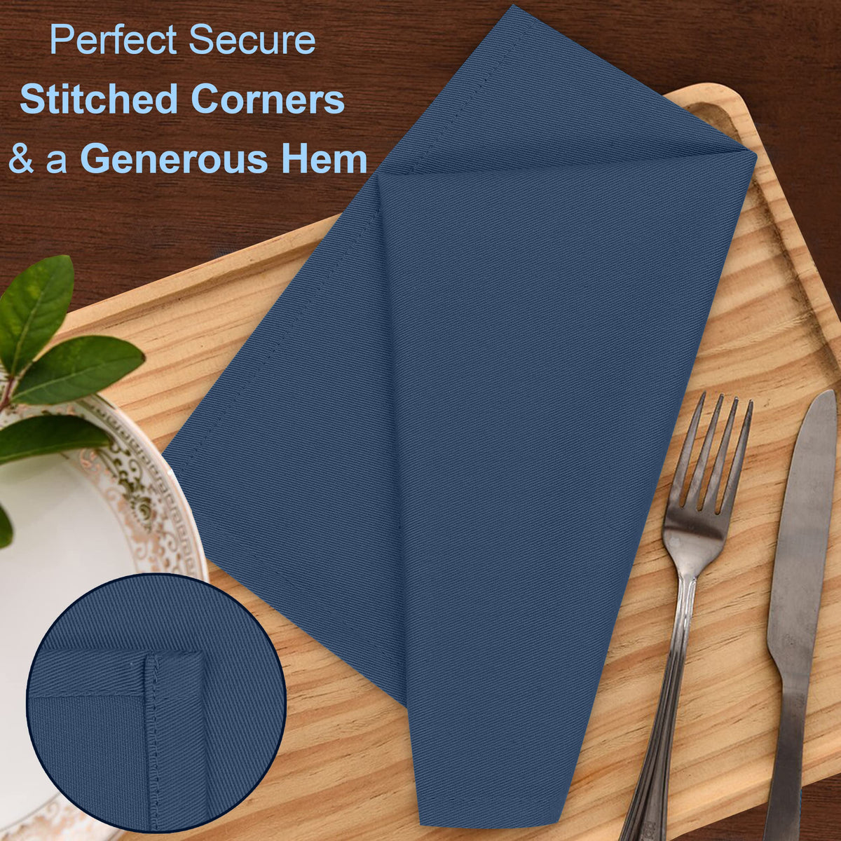 RUVANTI napkins with secure-stitch corners add durability to daily meals.